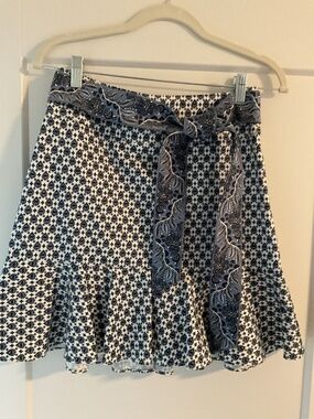 Veronica Beard Chesney Printed Flounce miniskirt